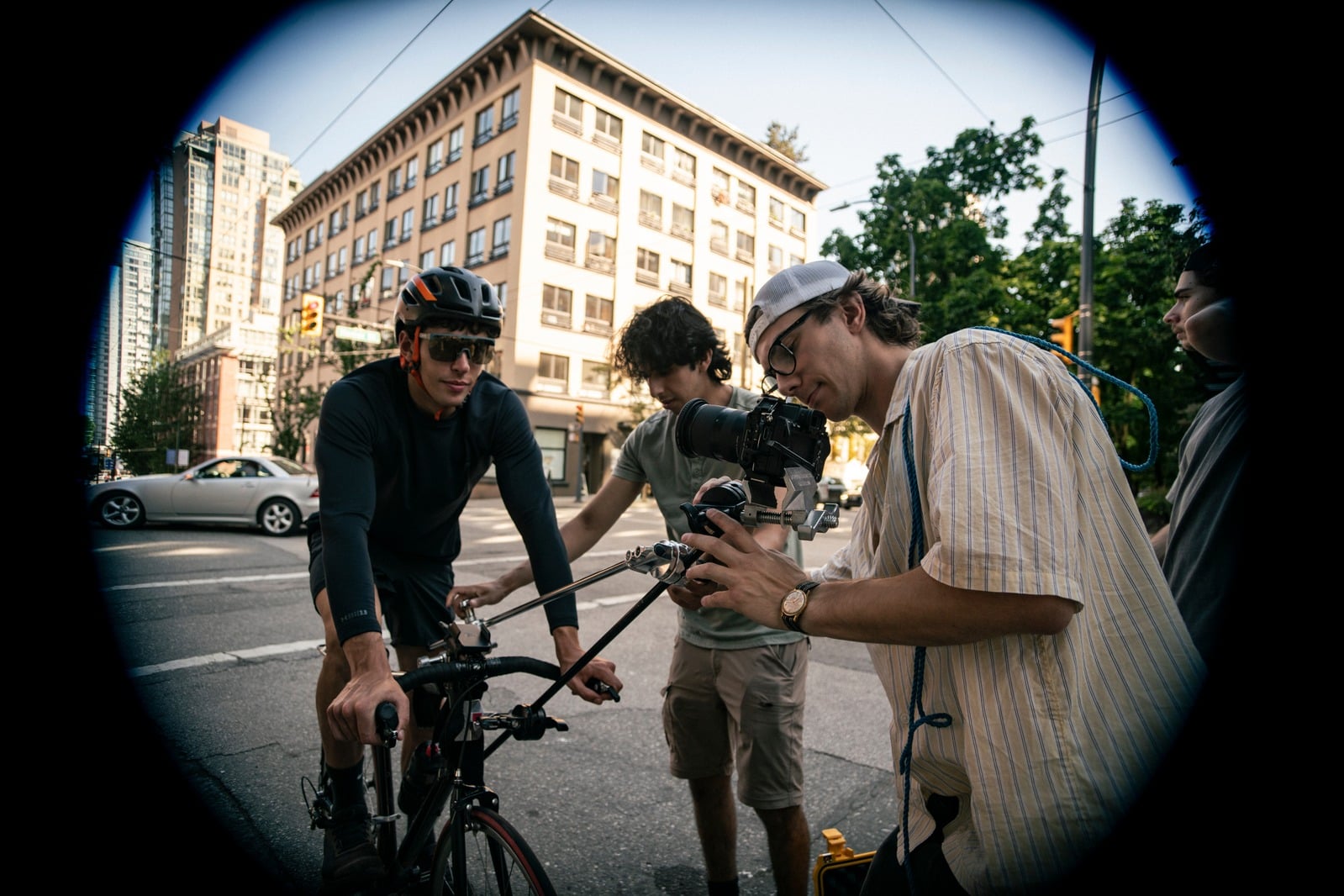 Luke Vasi directing on location